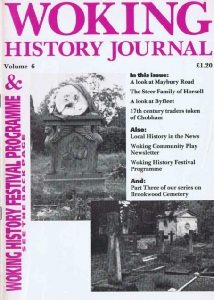 Woking History Journal volume 3 Spring 1991