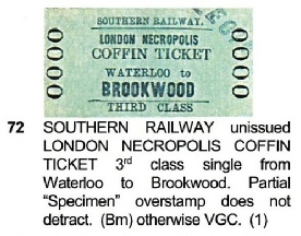 Southern Railway coffin ticket